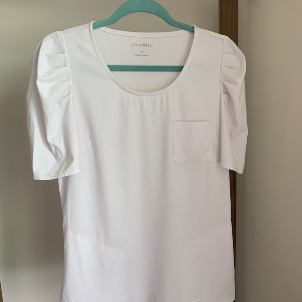 White Scrubs Blouse Top